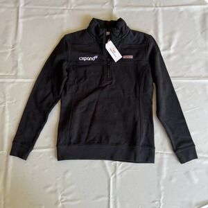 Vineyard Vines Expand AP Jet Black Shep Shirt Jacket 1/4 Zip Size XS Logo NWT